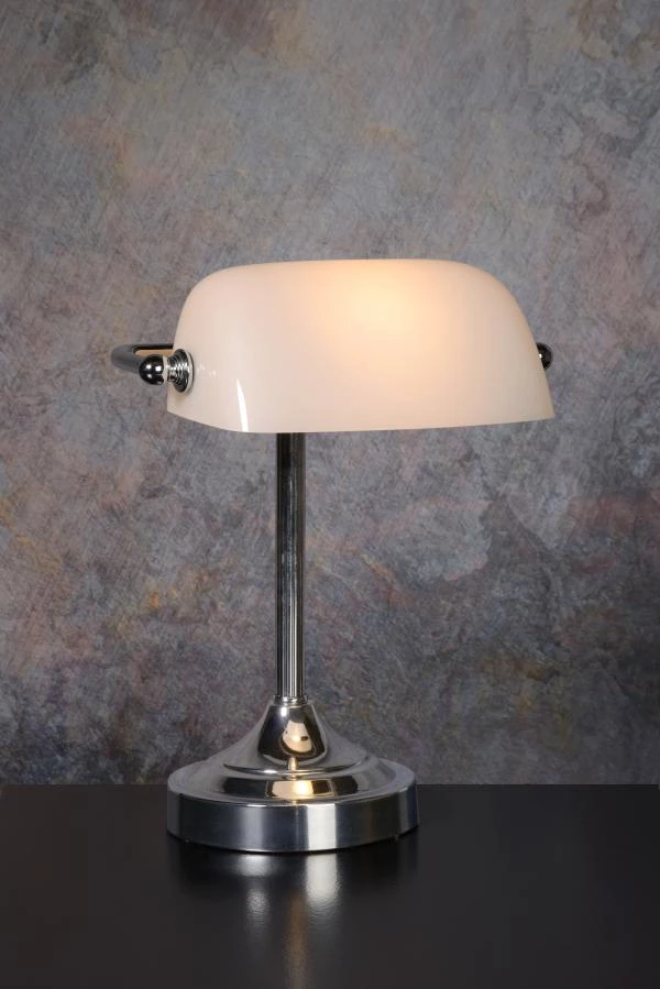 Lucide BANKER - Lampe de bureau - 1xE14 - Chrome - ambiance 1